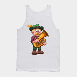 Bavarian Man Playing The Tuba Tank Top